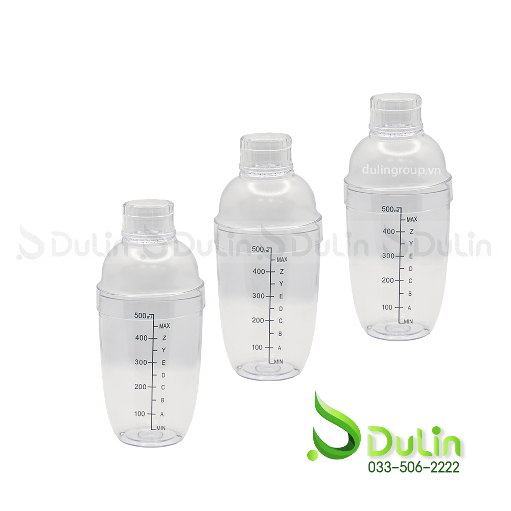 Bình lắc nhựa vạch đen 500ml