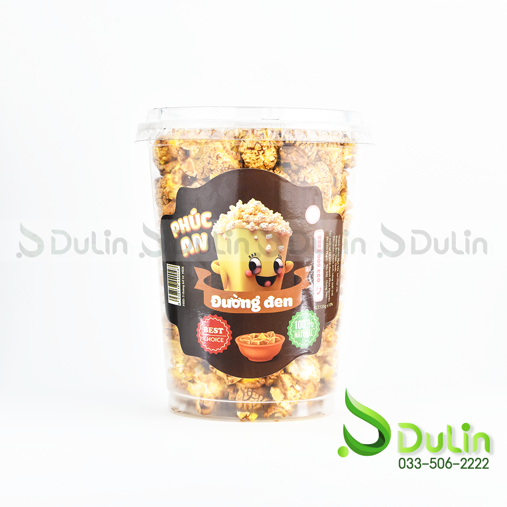 Bỏng PHÚC AN Bỏng ngô vị Đường đen 125gr 50 Hộp/Thùng