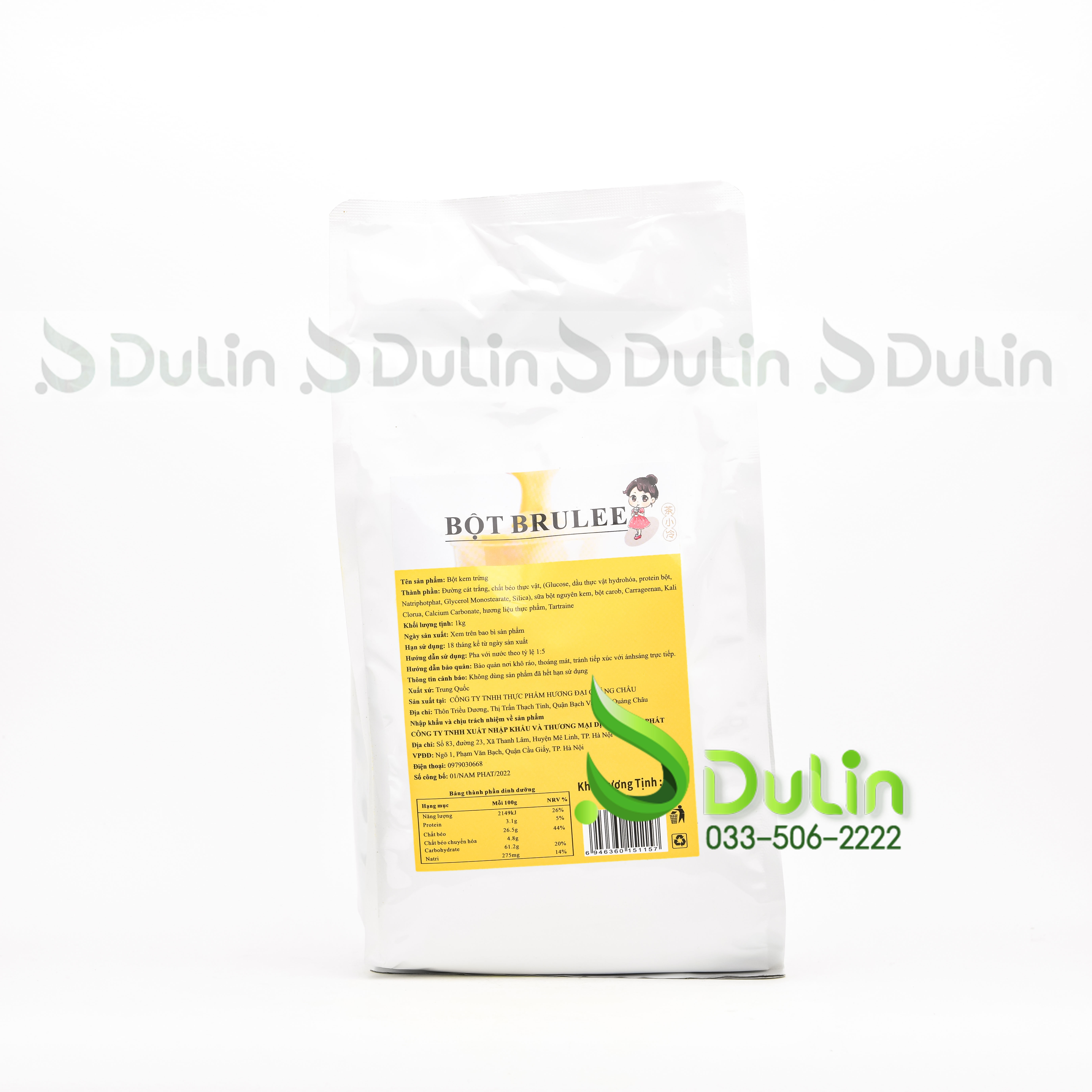 Bột kem trứng cô gái Vàng 1Kg 25 Gói/Thùng