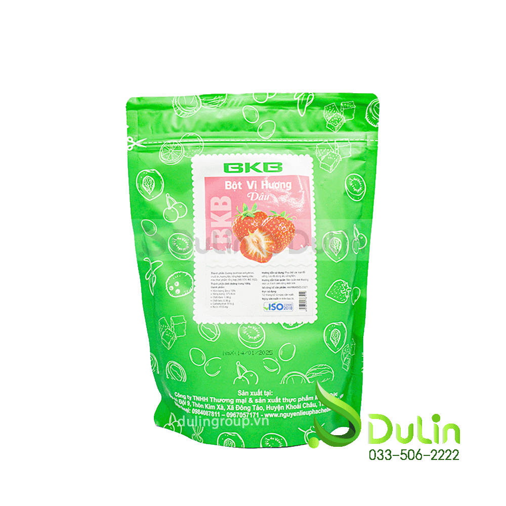 Bột BKB vị Dâu 1Kg 10 Gói/Thùng